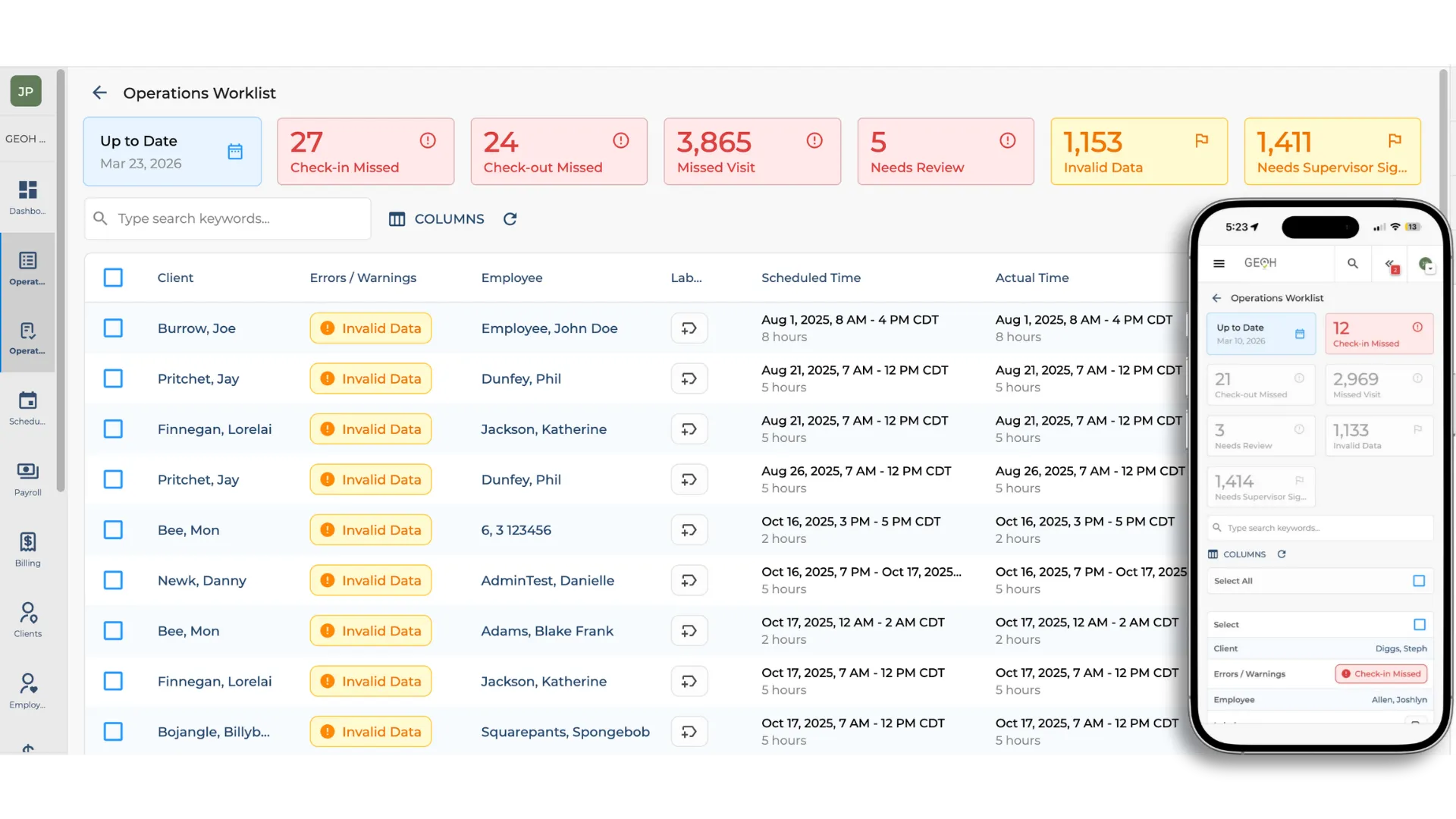 Operations worklist